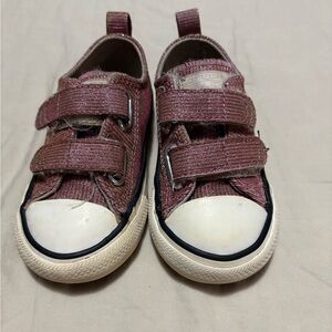 Converse Pink and White Velcro Sneakers